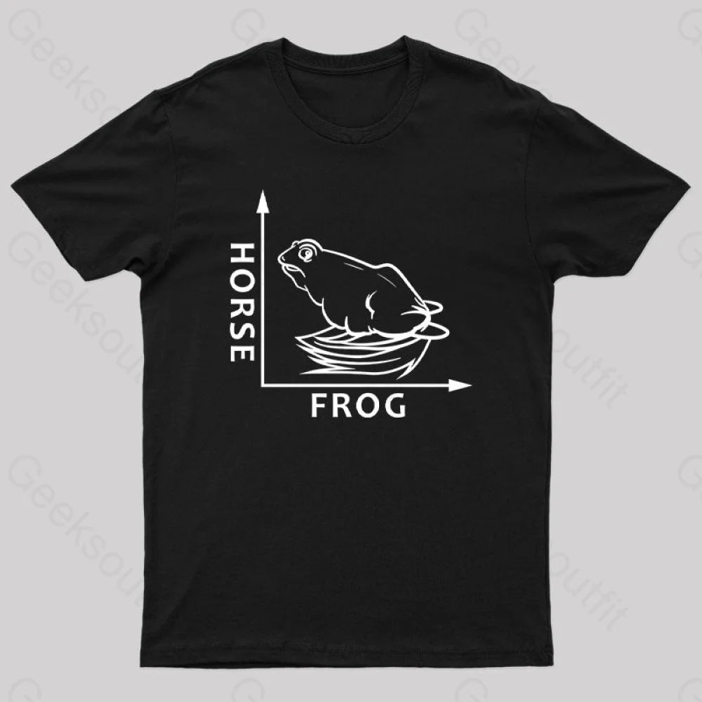 Frog Or Horse Geek T-Shirt Black / S