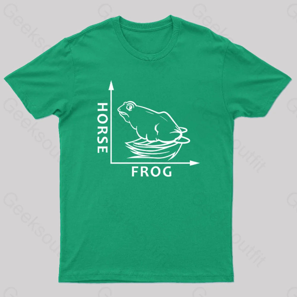 Frog Or Horse Geek T-Shirt Green / S