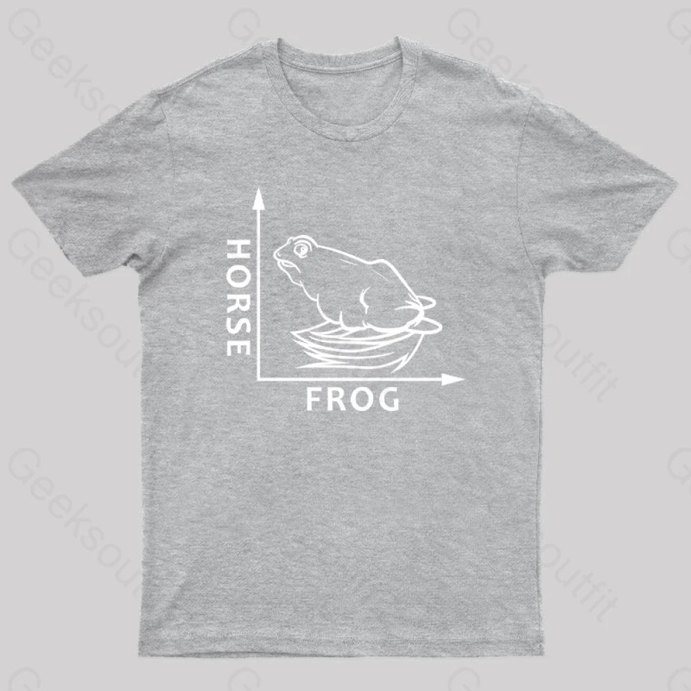 Frog Or Horse Geek T-Shirt Grey / S