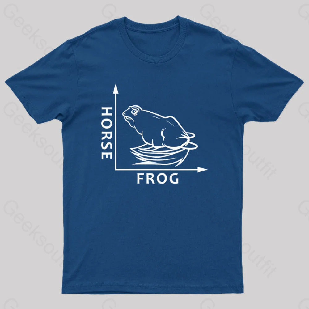 Frog Or Horse Geek T-Shirt Navy / S