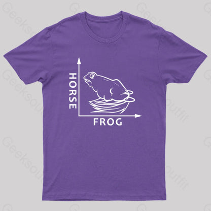 Frog Or Horse Geek T-Shirt Purple / S