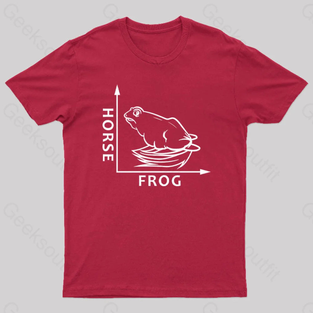 Frog Or Horse Geek T-Shirt Red / S