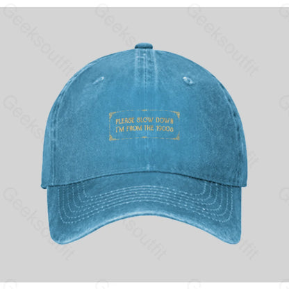 From The 1900S Washed Vintage Baseball Cap Blue