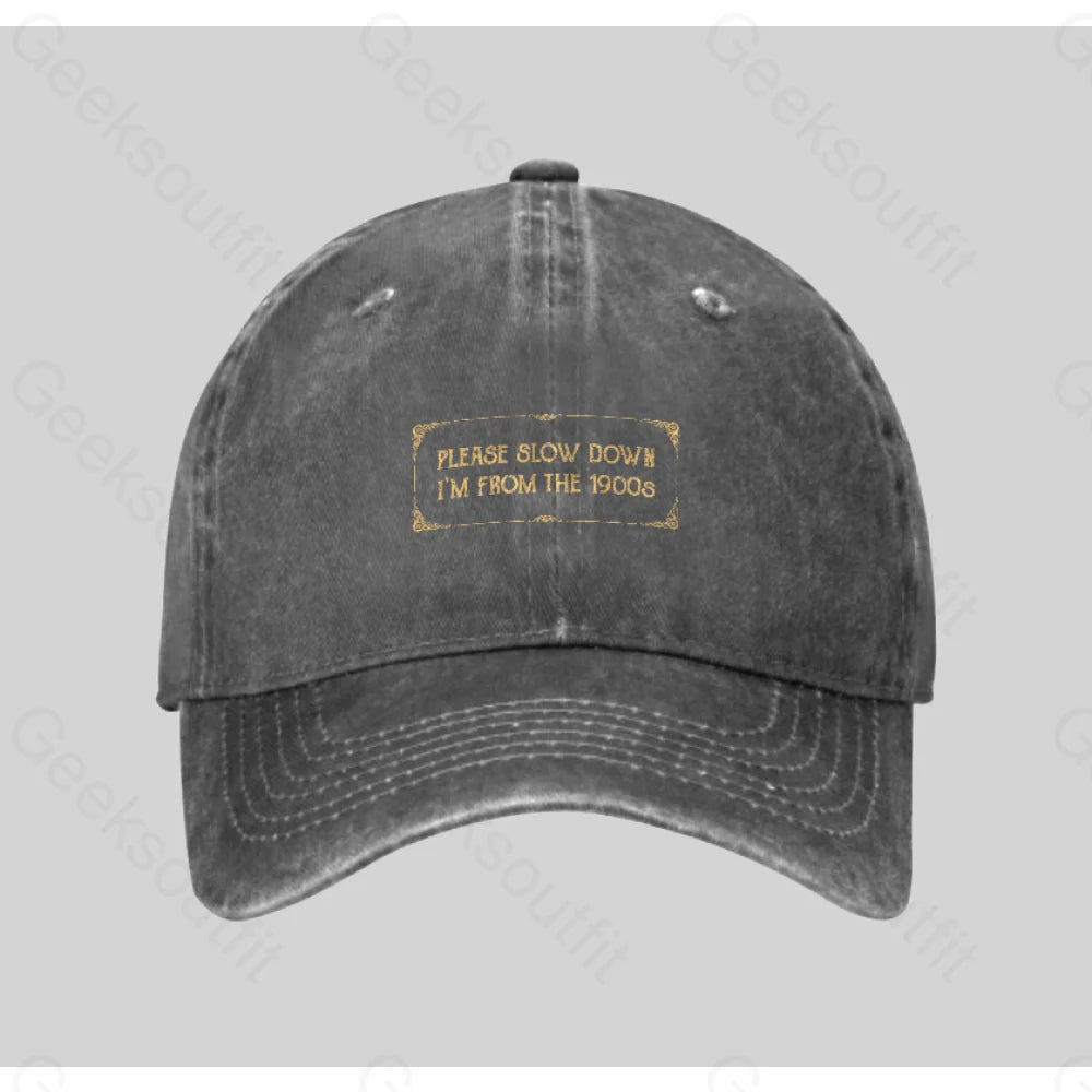 From The 1900S Washed Vintage Baseball Cap Grey