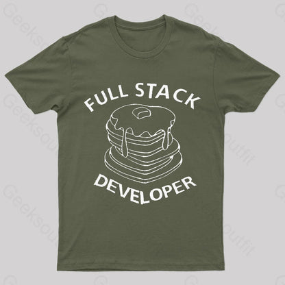 Full Stack Developer Nerd T-Shirt Army Green / S