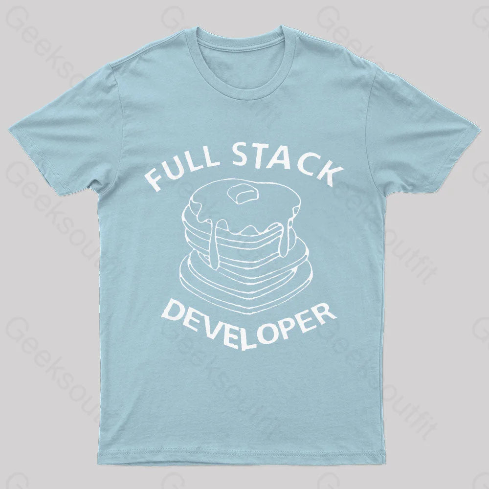 Full Stack Developer Nerd T-Shirt Light Blue / S