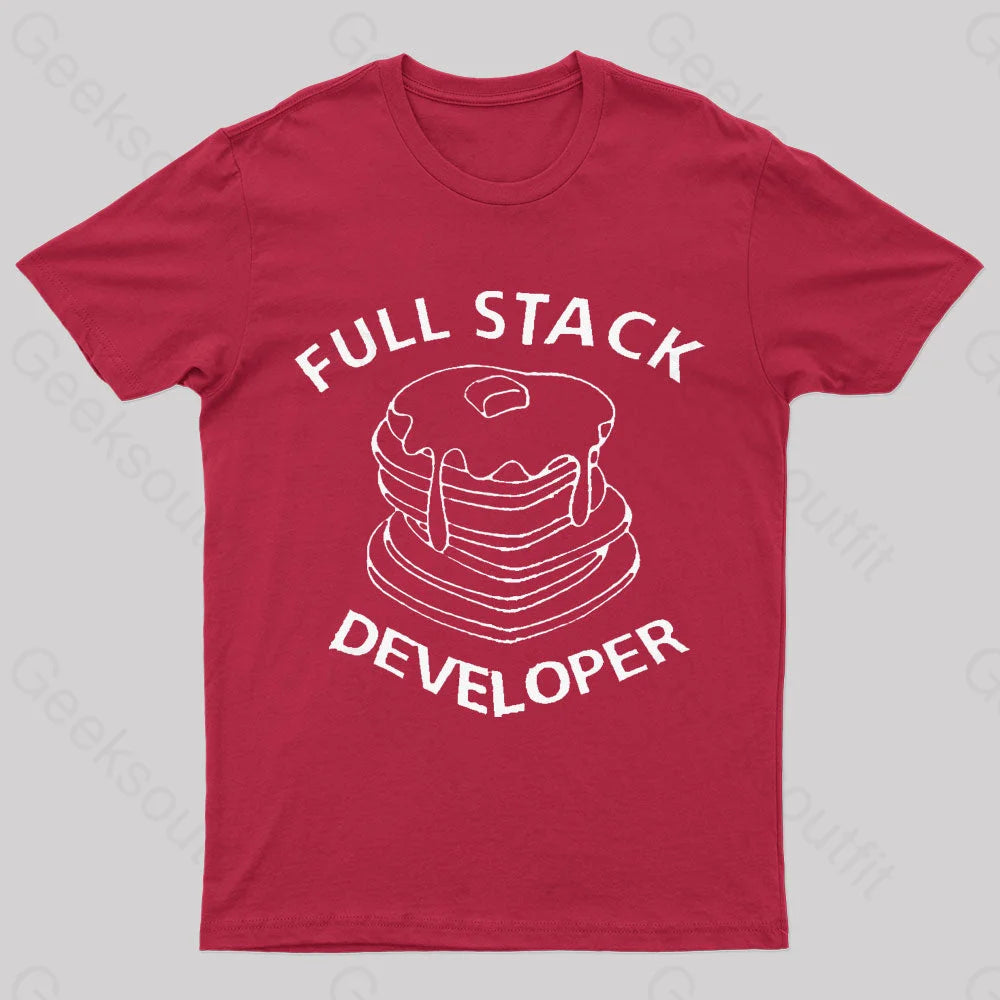 Full Stack Developer Nerd T-Shirt Red / S