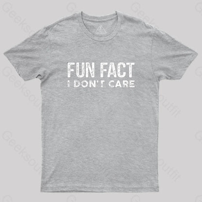 Fun Fact I Don’t Care Funny T-Shirt Grey / S