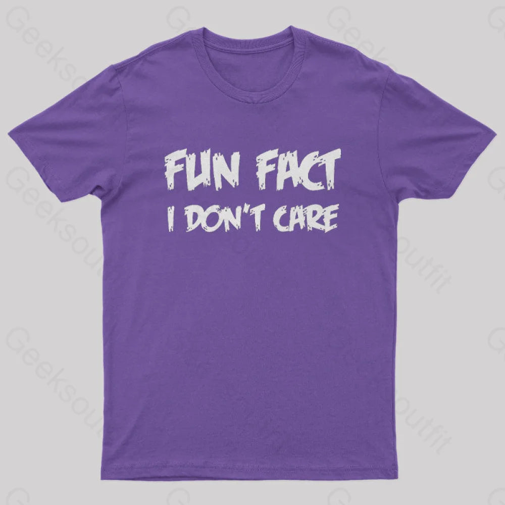 Fun Fact I Don’t Care Nerd T-Shirt Purple / S