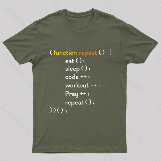 Function Repeat Nerd T-Shirt Army Green / S