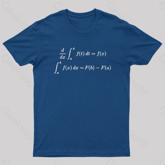 Fundamental Theorem Of Calculus Geek T-Shirt Navy / S