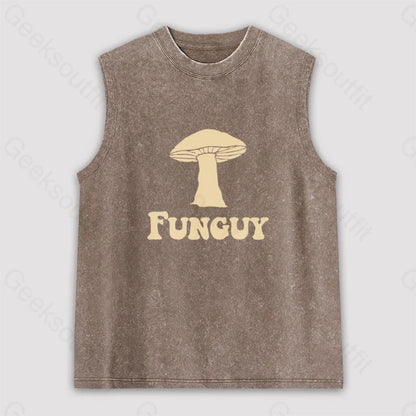 Fungi Fun Guy Unisex Washed Tank Brown / S