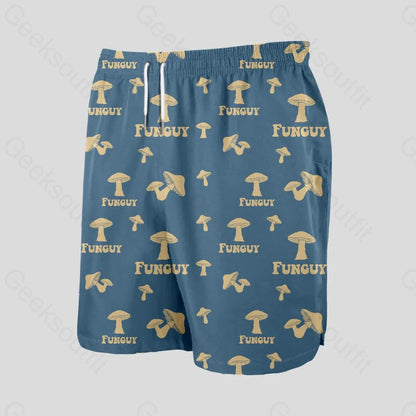 Fungi Funguy Navy Geeky Drawstring Shorts - Geeksoutfit