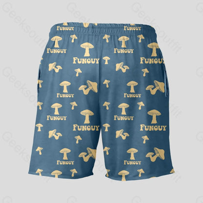 Fungi Funguy Navy Geeky Drawstring Shorts - Geeksoutfit