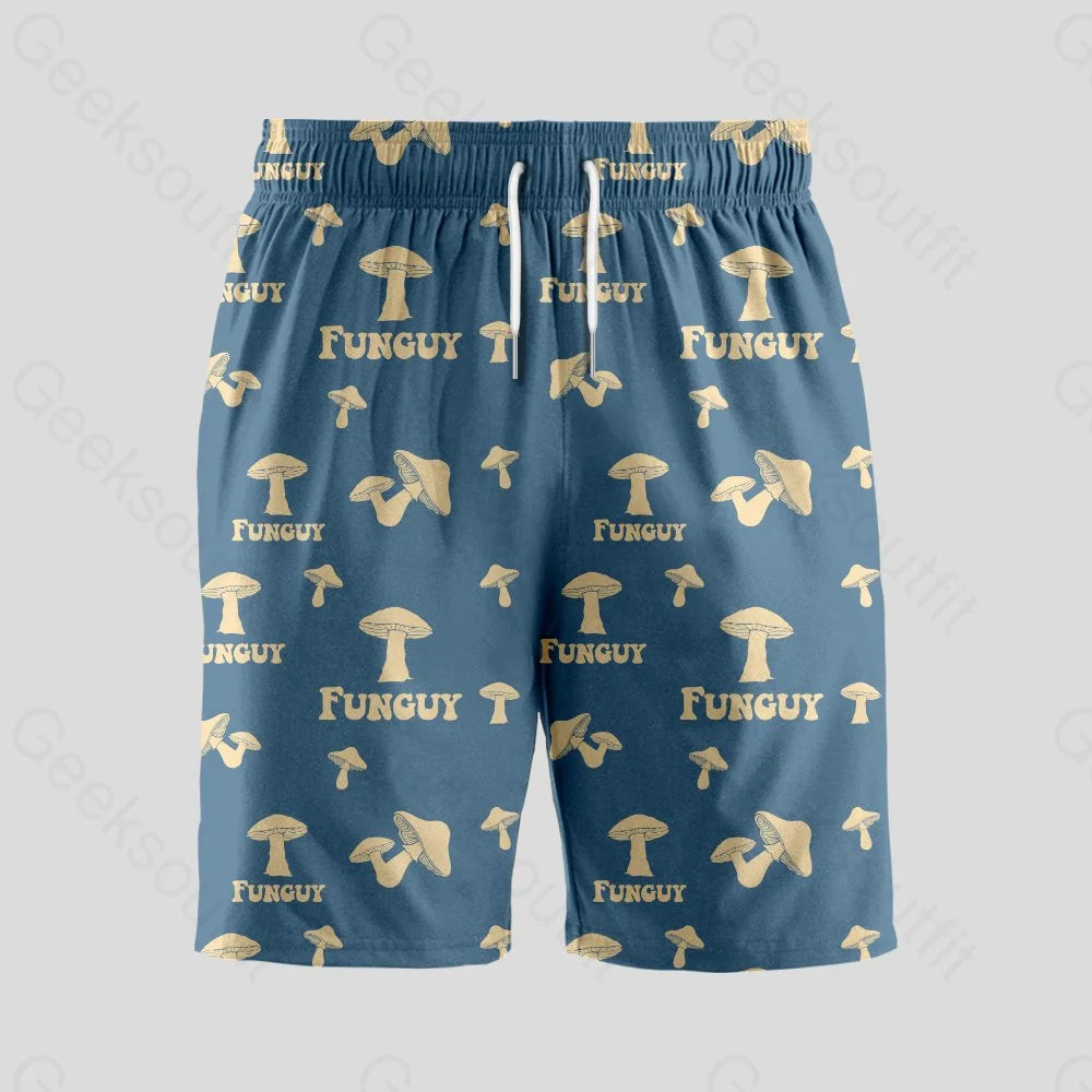 Fungi Funguy Navy Geeky Drawstring Shorts - Geeksoutfit