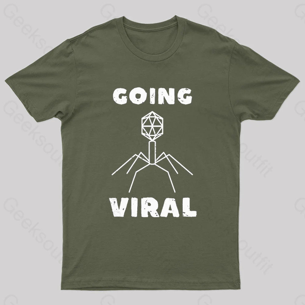 Funny Biology Going Nerd T-Shirt Army Green / M