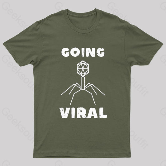 Funny Biology Going Nerd T-Shirt Army Green / M