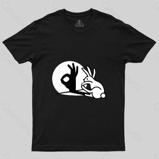 Funny Bunny OK Hand Shadow T-Shirt - Geeksoutfit