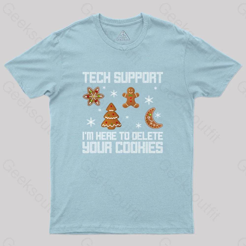 Funny Christmas Tech Support Computer Programmer Geek T-Shirt Light Blue / S