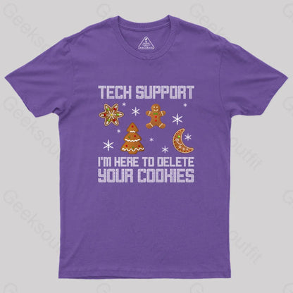 Funny Christmas Tech Support Computer Programmer Geek T-Shirt Purple / S