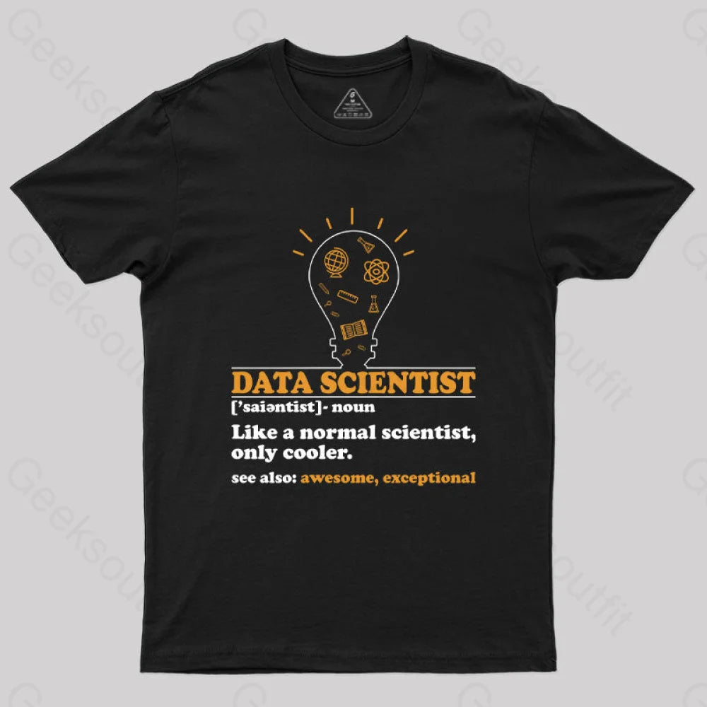 Funny Data Scientist Definition Computer Science T-Shirt Black / S