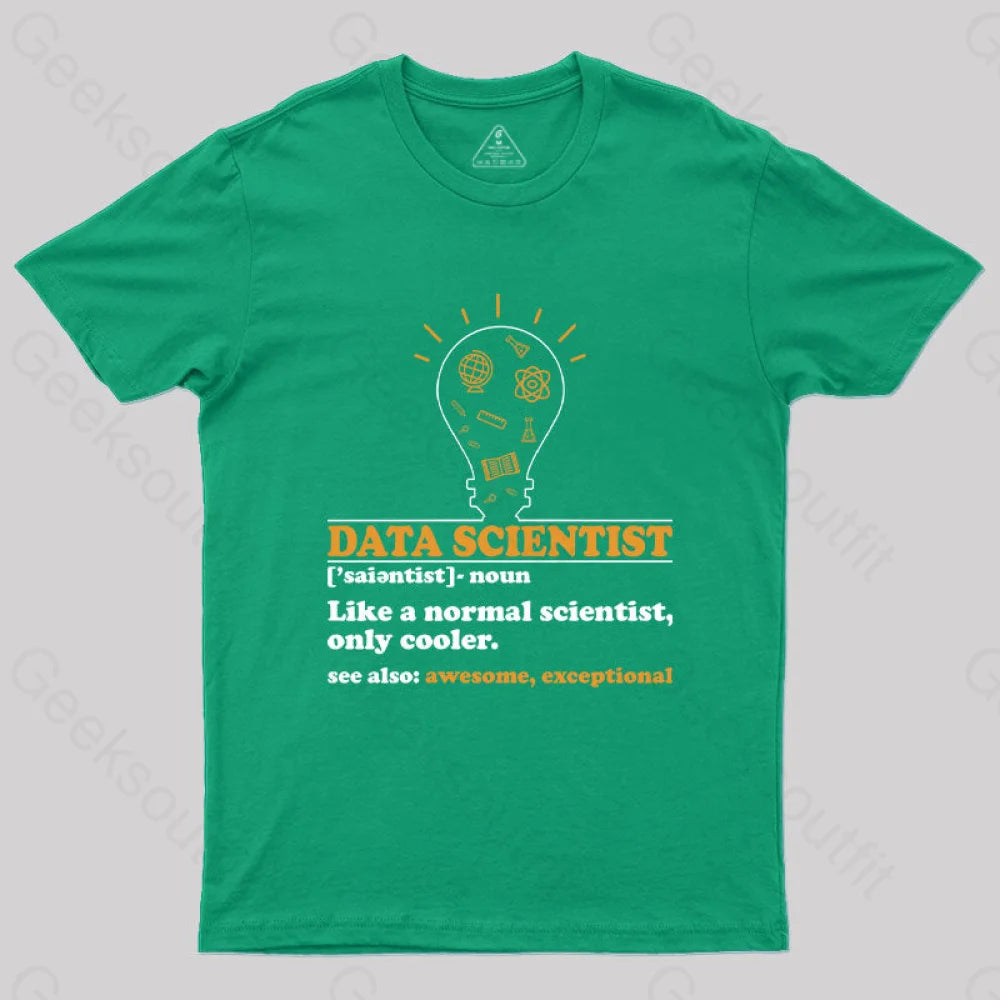 Funny Data Scientist Definition Computer Science T-Shirt Green / S