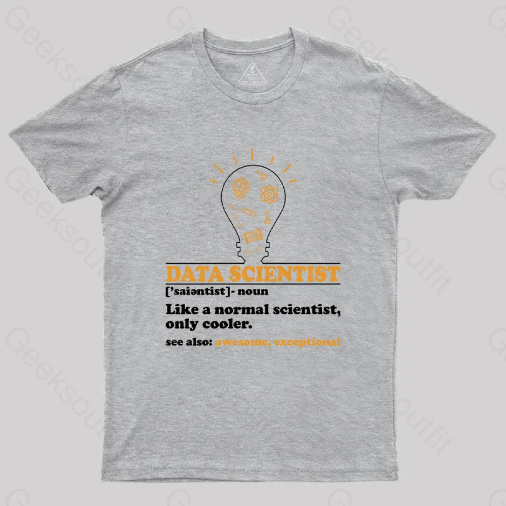 Funny Data Scientist Definition Computer Science T-Shirt Grey / S