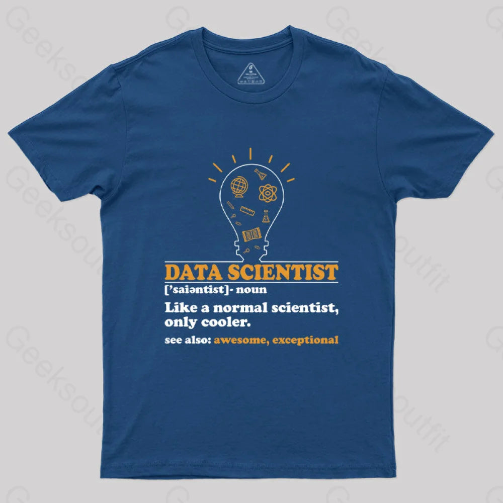 Funny Data Scientist Definition Computer Science T-Shirt Navy / S