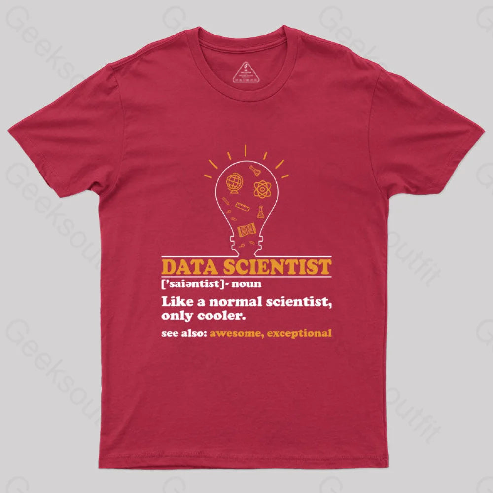 Funny Data Scientist Definition Computer Science T-Shirt Red / S