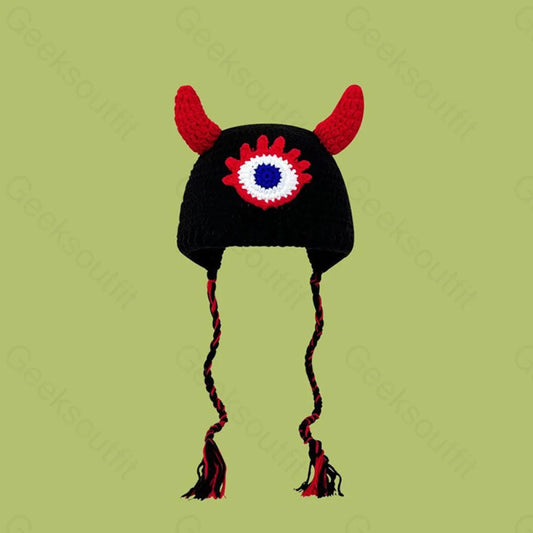 Funny Devil’s Eye Red Bullhorn Hat