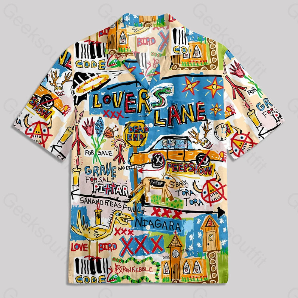 Funny Doodles Button Up Pocket Shirt Hawaiian / S Bus623 Yc