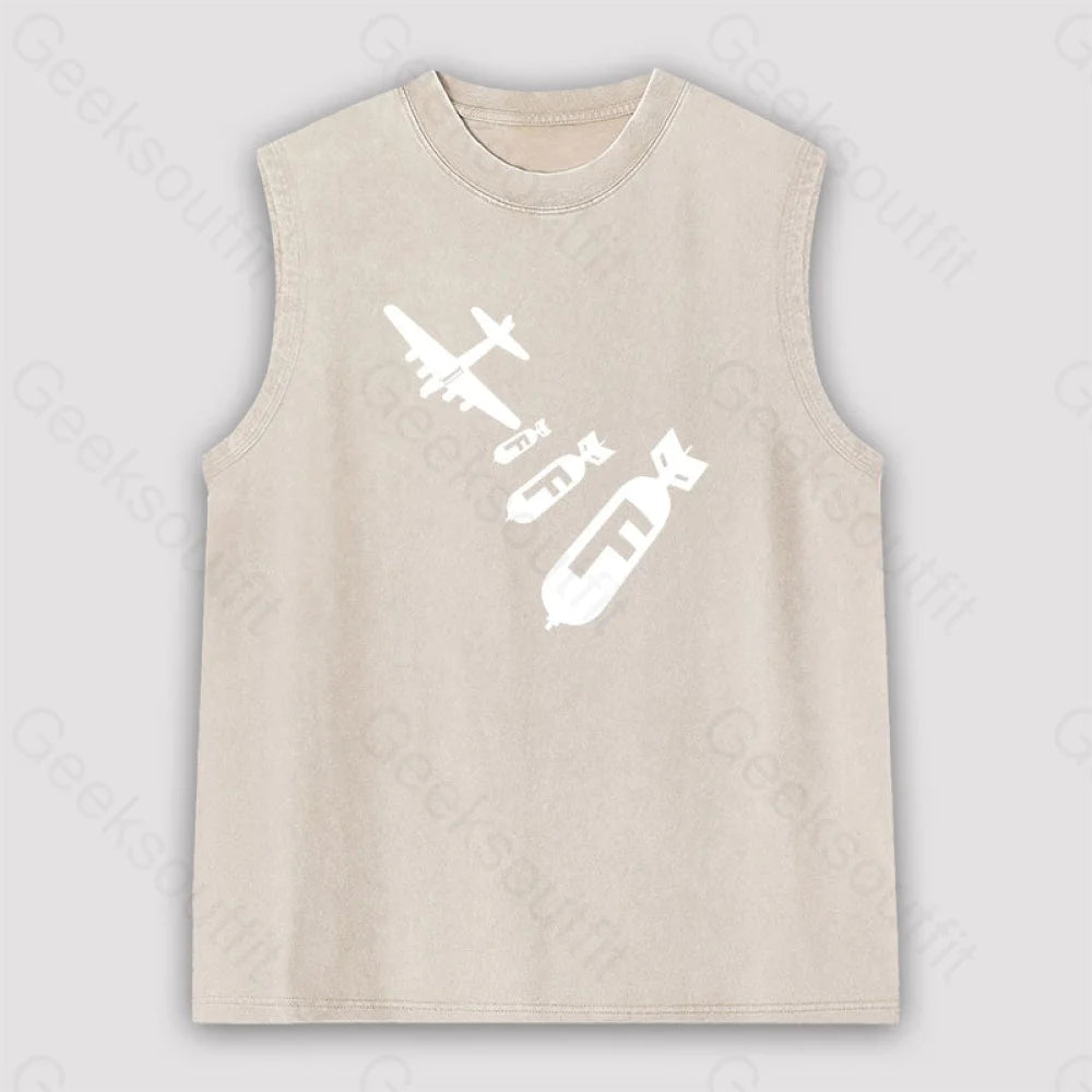 Funny - Dropping F Bombs Unisex Washed Tank Apricot / S