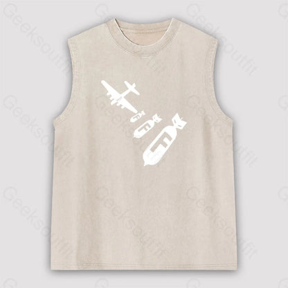 Funny - Dropping F Bombs Unisex Washed Tank Apricot / S