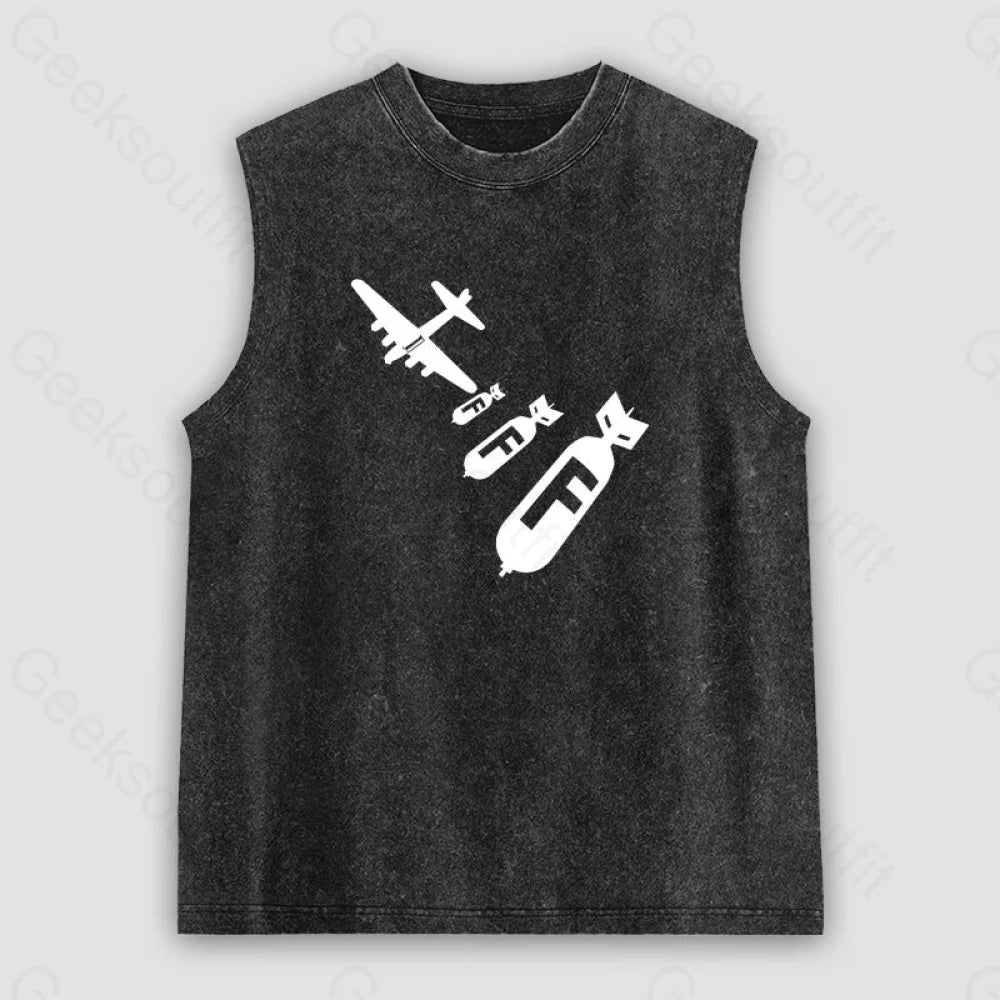 Funny - Dropping F Bombs Unisex Washed Tank Black / S