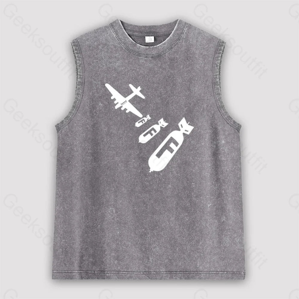 Funny - Dropping F Bombs Unisex Washed Tank Grey / S