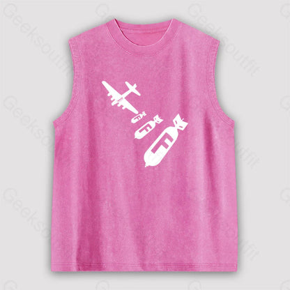 Funny - Dropping F Bombs Unisex Washed Tank Pink / S