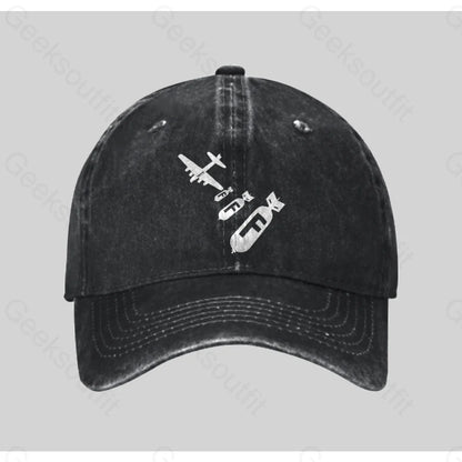 Funny - Dropping F Bombs Washed Vintage Baseball Cap Black