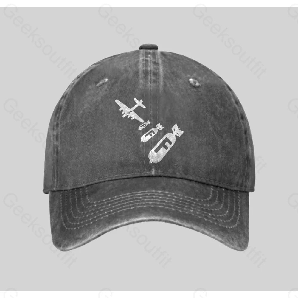 Funny - Dropping F Bombs Washed Vintage Baseball Cap Grey