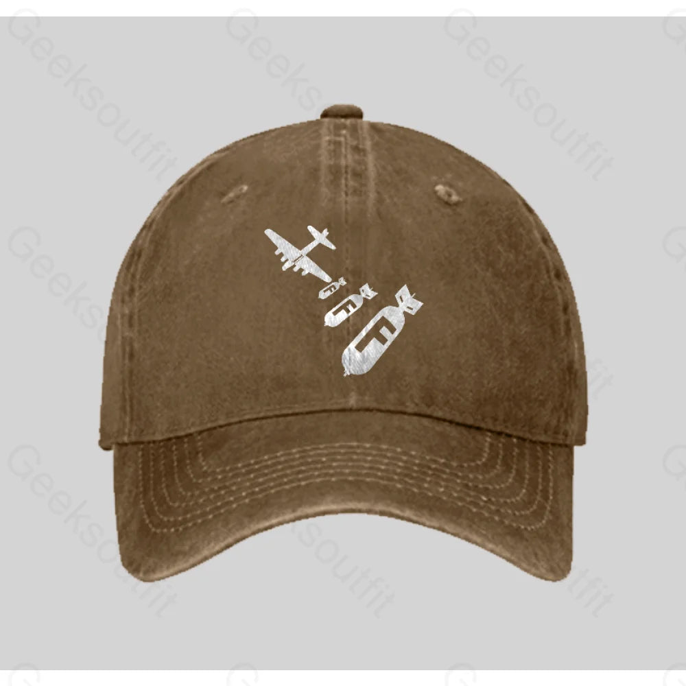 Funny - Dropping F Bombs Washed Vintage Baseball Cap Natural