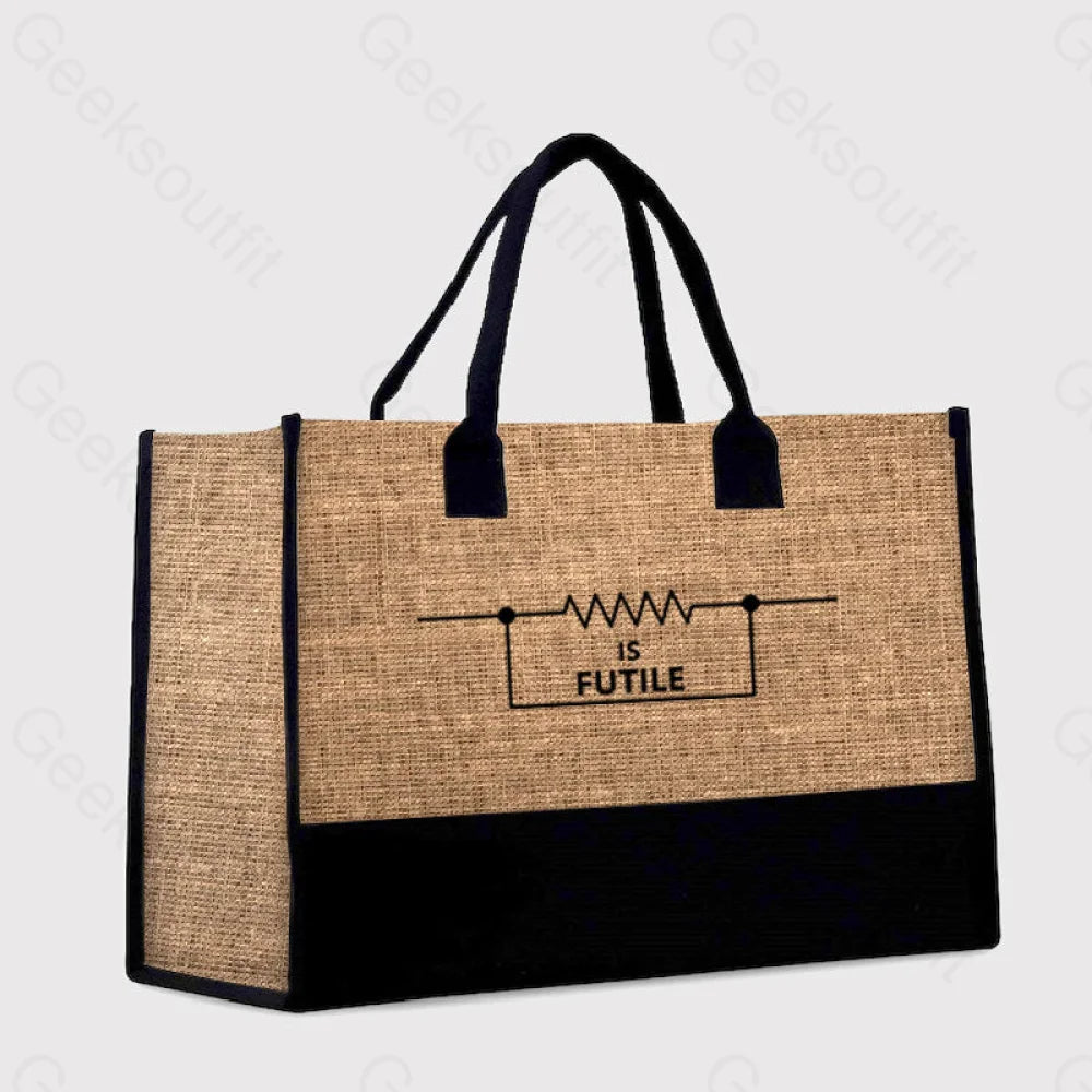 Funny Engineer Resistor Cotton Tote Bag Brown