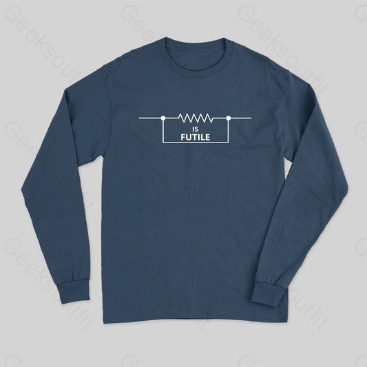 Funny Engineer Resistor Long Sleeve T-Shirt Navy / S