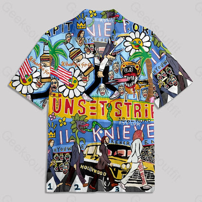 Funny Graffiti Crossing The Road Button Up Pocket Shirt Hawaiian / S Bus631 Yc