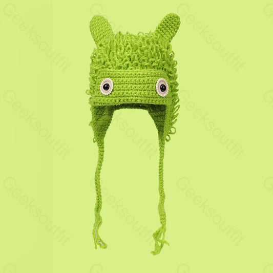 Funny Green Plush Monster Hat