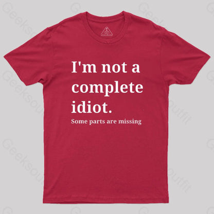 Funny Idiot T-Shirt Red / S