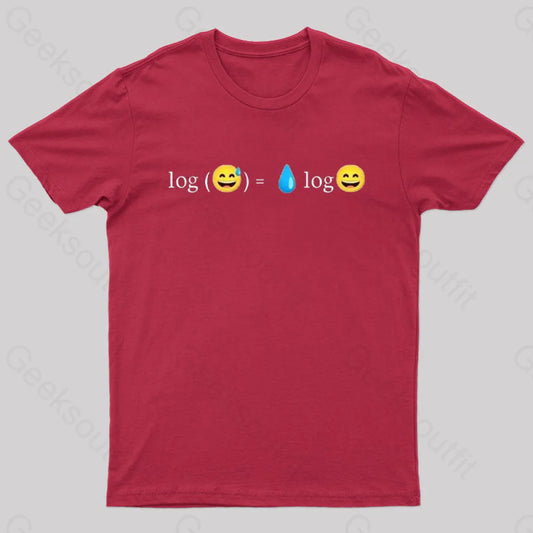 Funny Log Expression Geek T-Shirt Red / S