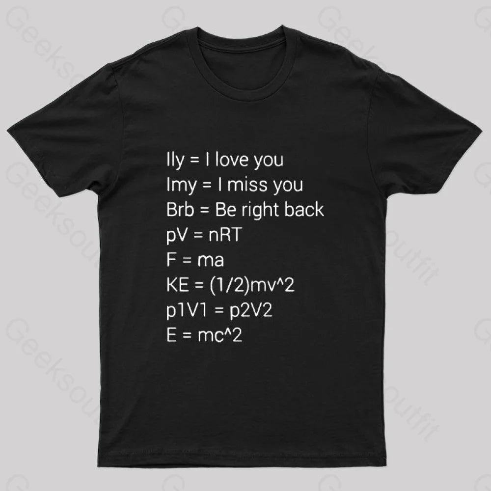 Funny Math Formula Nerd T-Shirt Black / S