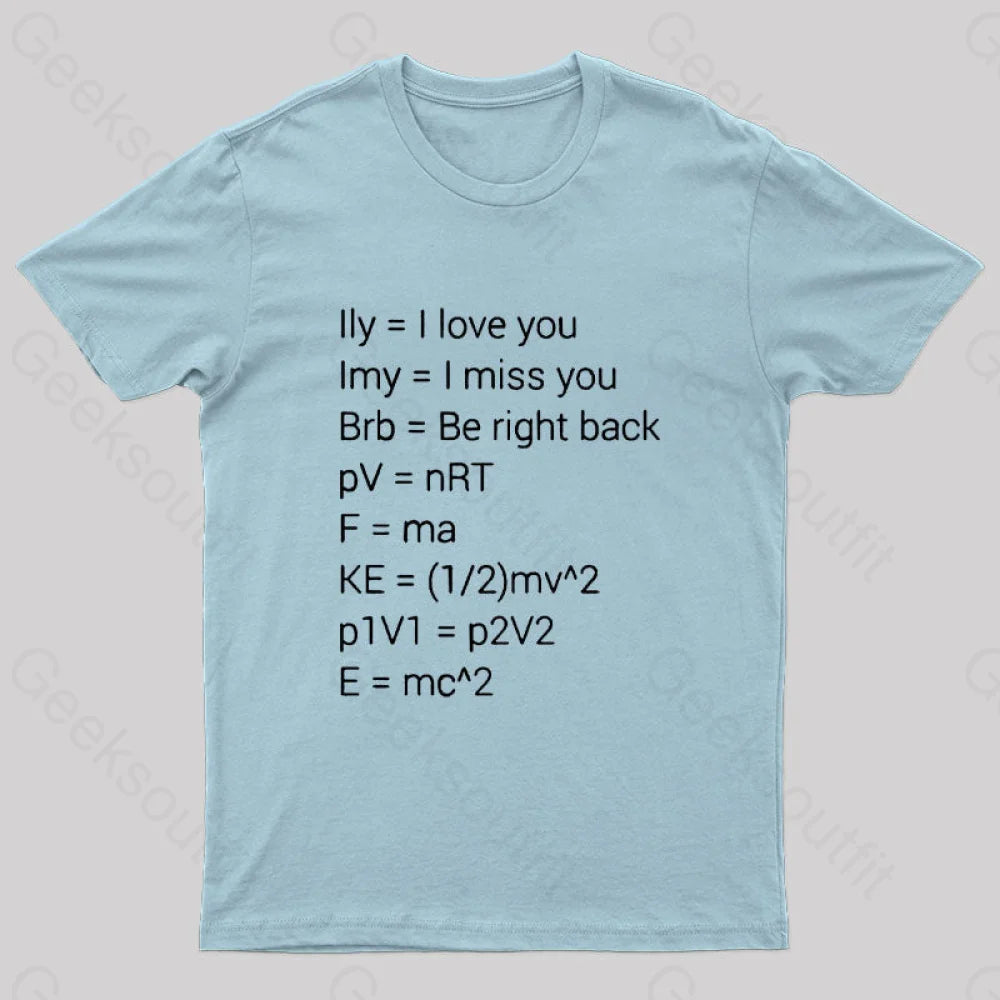 Funny Math Formula Nerd T-Shirt Light Blue / S