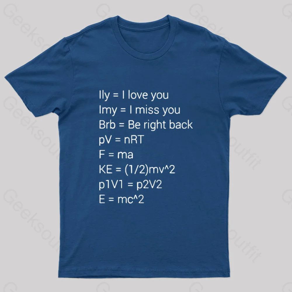 Funny Math Formula Nerd T-Shirt Navy / S