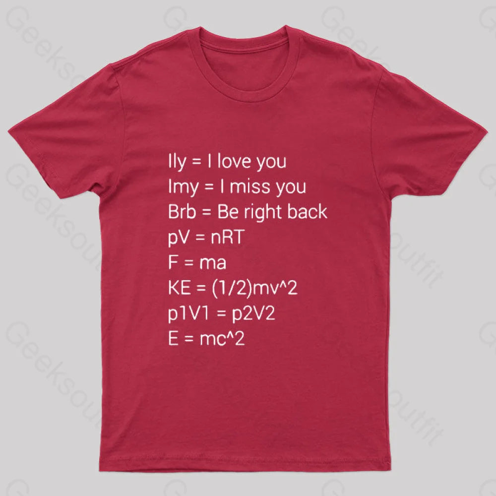 Funny Math Formula Nerd T-Shirt Red / S