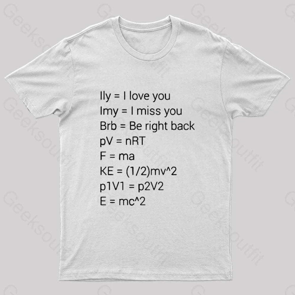 Funny Math Formula Nerd T-Shirt White / S